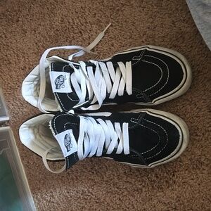 Black high top platform vans